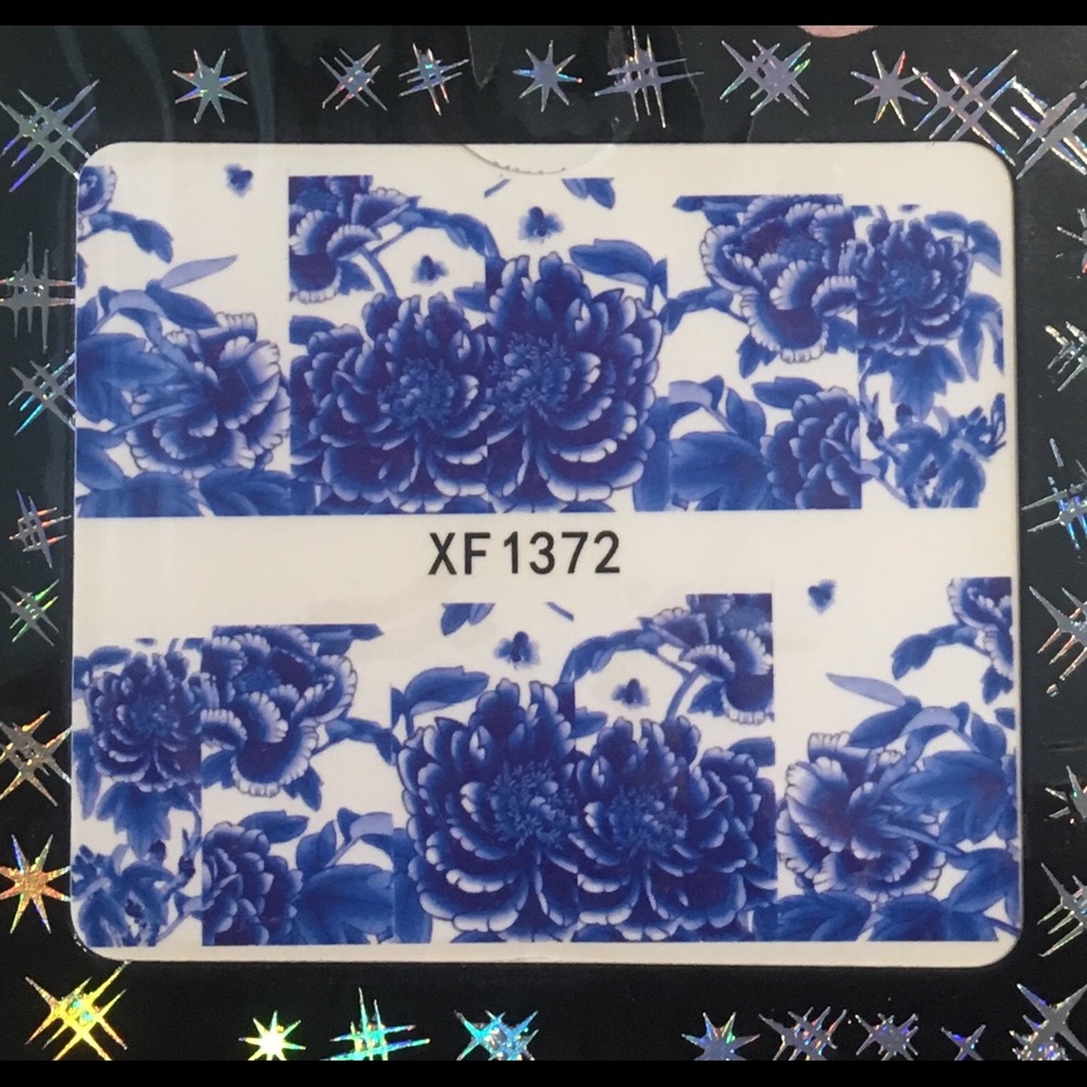 3 for $12 NWT Nail Art Waterslide Tattoo Blue Rose